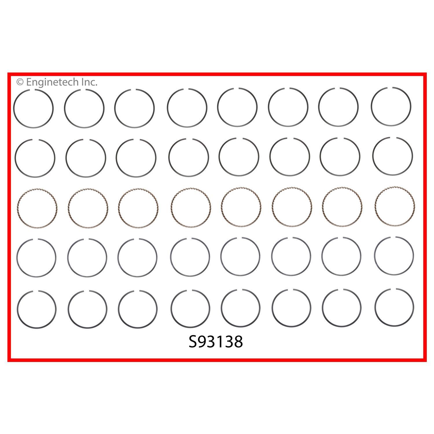 Кільця поршневі стандарт 4,7l, Enginetech S93138