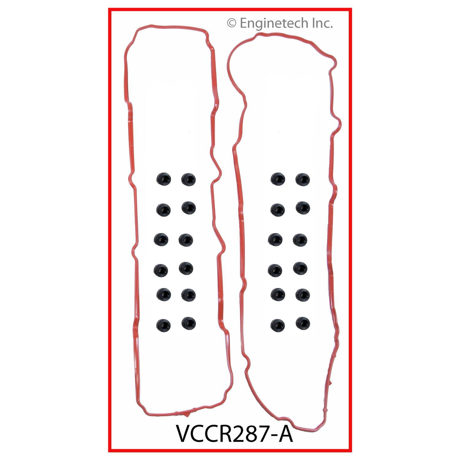 Прокладка клапанної кришки, к-т на двигун із втулками, Enginetech VCCR287A