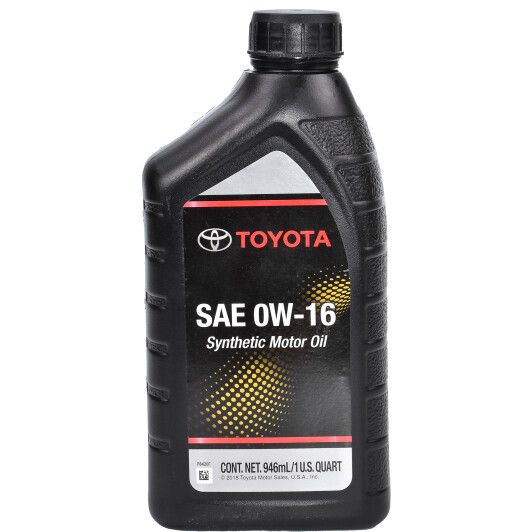 Моторна олива toyota synthetic motor oil 0w-16 0027916qte 946мл, Toyota 0027916QTE