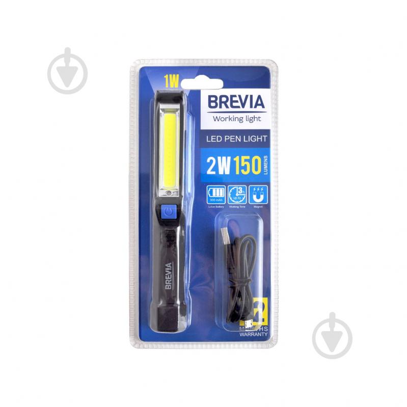 Фонарик инспекционный led pen light 2w cob+1w led 150lm, 900mah, microusb, блістер brevia, Brevia 11220