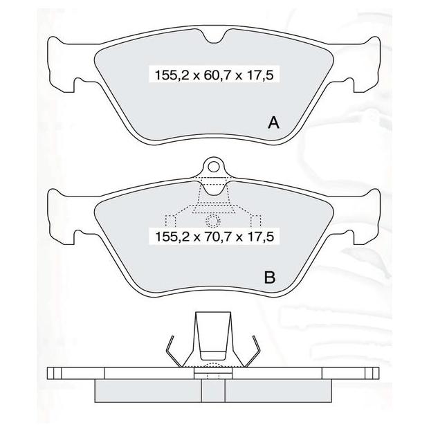 Dafmi intelli гальмівні колодки перед. opel vectra a/omega b saab 900, Dafmi D160E