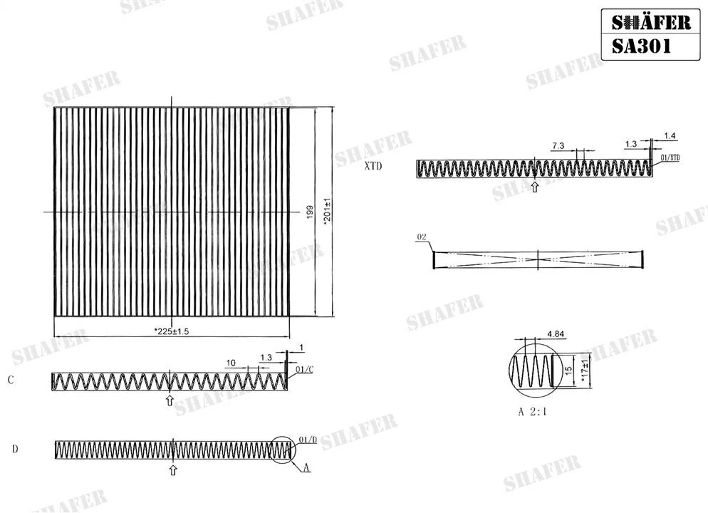 Фільтр, повітря у салоні, Shafer SA301