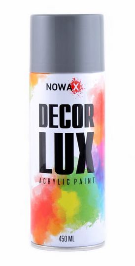 Nowax  акрилова фарба в спреї  decor lux  7000 сірий   450ml, Nowax NX48018