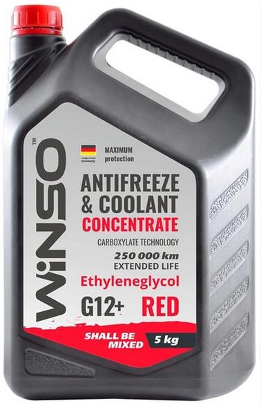 Antifreeze & coolant concentrate winso red g 12+ антифриз концентрат 5kg (4шт/ящ), Winso 880990