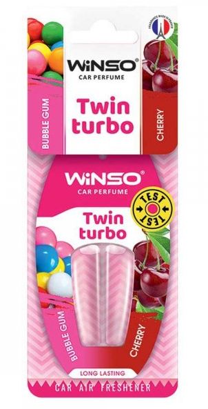 Ароматизатор с двойной капсулой winso twin turbo bubble gum & cherry (30) 538360, Winso 538360