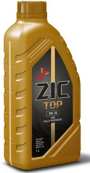 Zic top 5w-30 c3, sm/cf масло моторное синт. 1л, Zic 132612