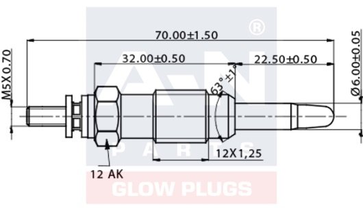 Свічка розжарювання, A-N Parts 041234