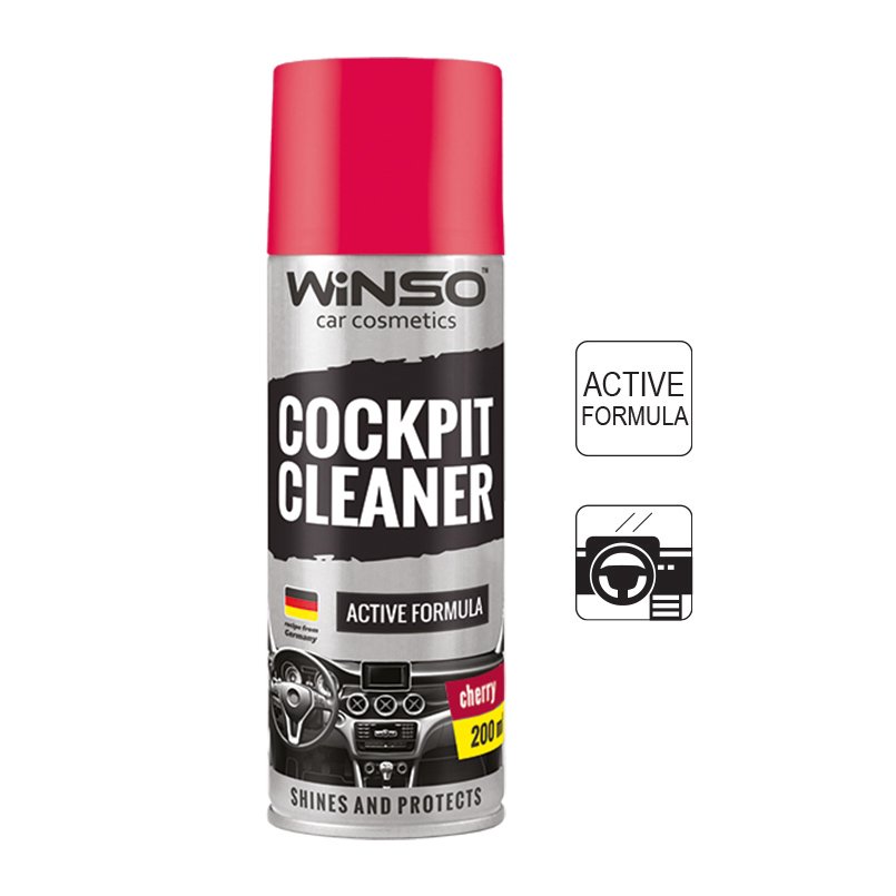 Поліроль для панелі приладів winso cockpit cleaner 200ml аер. уп. вишня (24 шт/ящ), Winso 820290