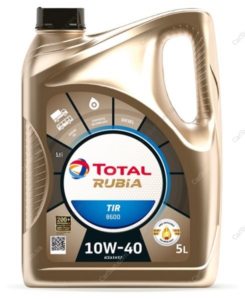 Total rubia tir 8600 10w40 e4/e5/e7 масло моторное синт. (5l), Total 213670