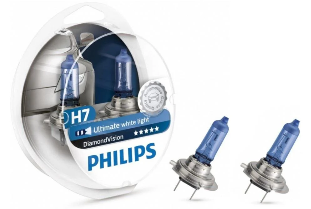 Лампа розжарювання h7 12v 55w px26d diamond vision 5000k (вир-во philips), Philips 12972DVS2