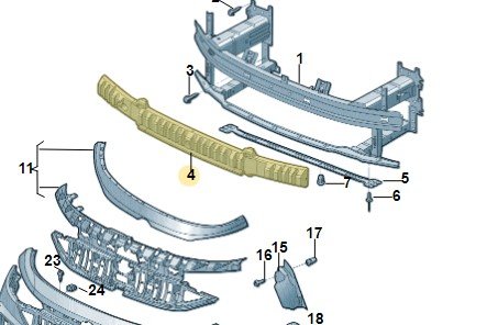 Вспененный наполнитель, Vw 11D807248A