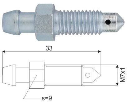 Клапан прокачки m7x1 l-33, Wp 0088