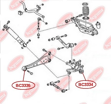 Сайлентблок заднього поздовжнього важеля toyota rav 4 iii, iv (60х14.2х50) (bc3335) bcguma, Bcguma BC3335