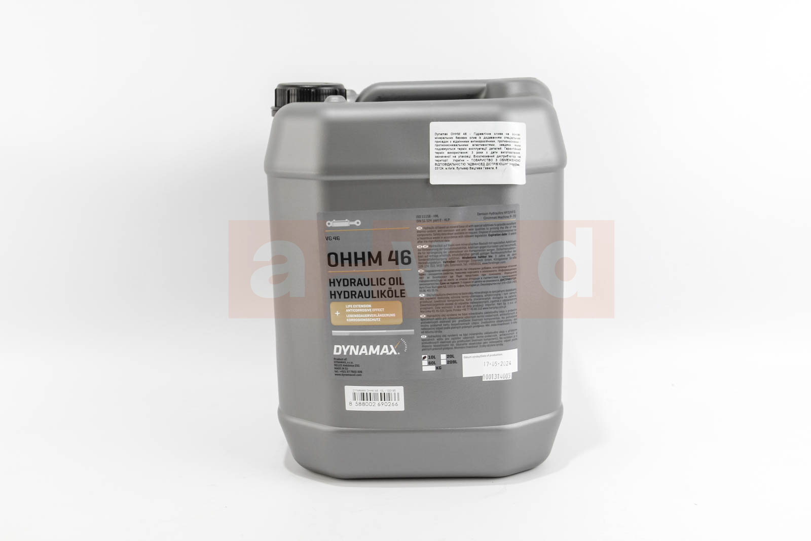 Масло гідравлічне dynamax ohhm 46 vg46 10l, Dynamax 500195