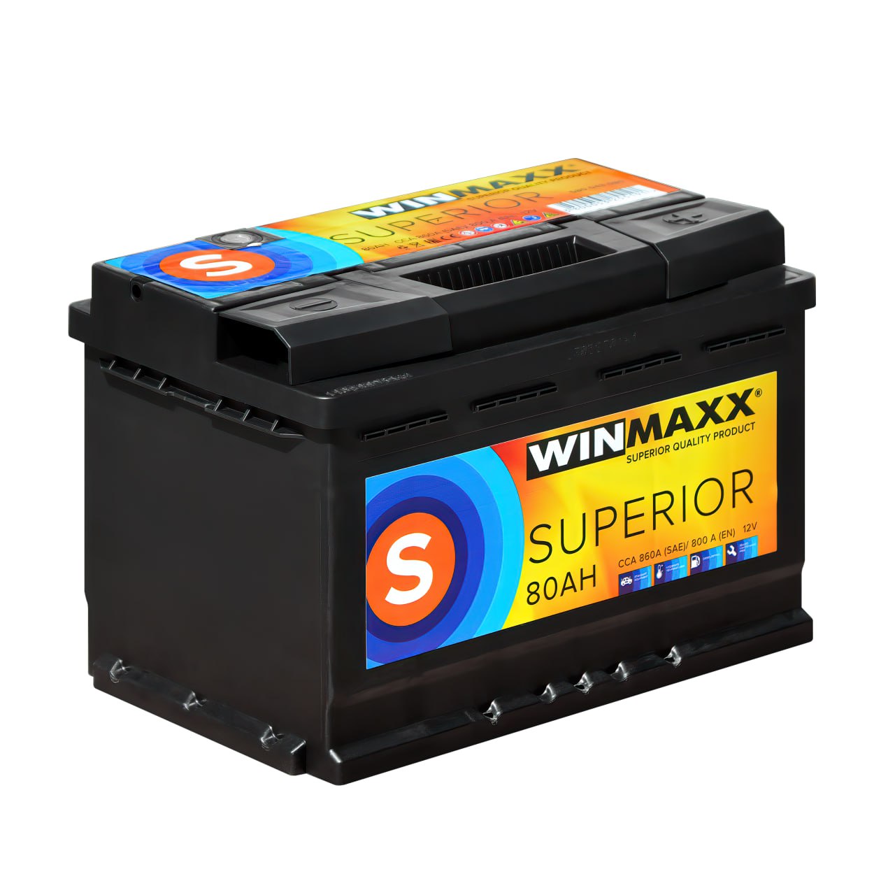 Winmaxx акумулятор superior 6cт-80 r+ 800a (278*175*190), Winmaxx SP-80-MP