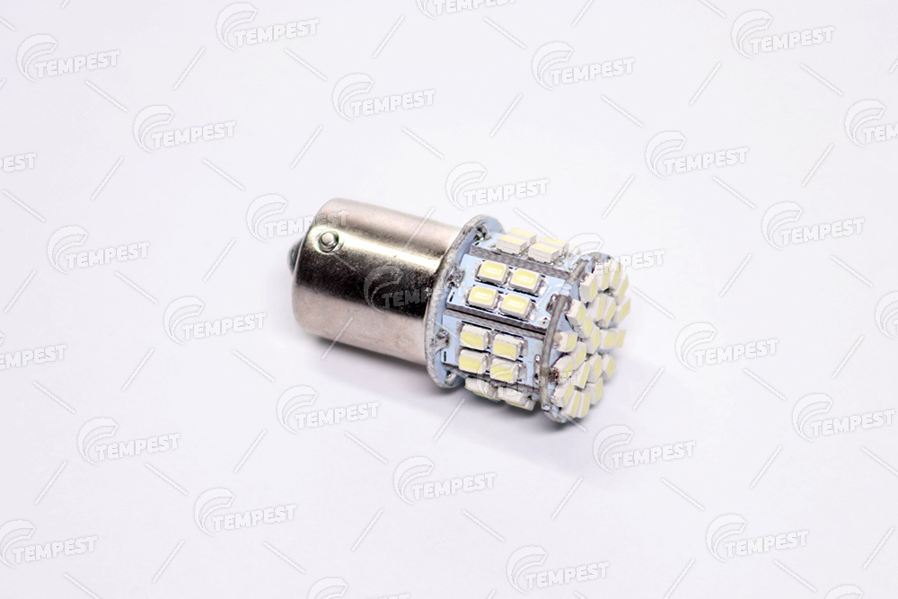 Лампа led покажчиків поворотів і стоп-сигналів 12v ba15s 50smd white <tempest>, Tempest TMP-L0969