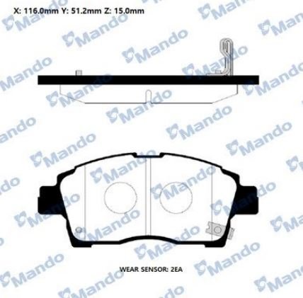 Колодки гальмівні передні мк, Mando MPT03