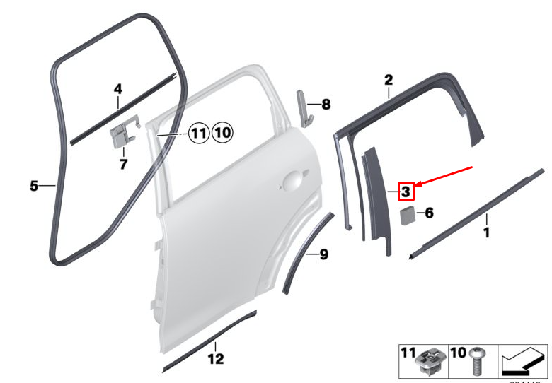 Накладка задней правой двери mini cooper countryman r60, Bmw 51359800620