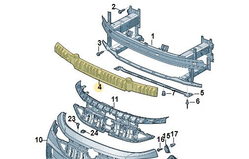 Вспененный наполнитель, Vw 11G807248