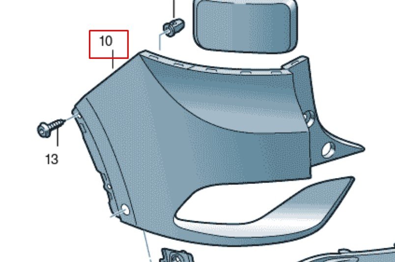 Облицовка бампера задн, Vw 11G807418