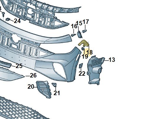 Направляющий профиль бампер, Vw 11G807050