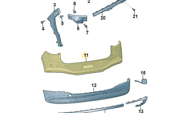 Облицовка бампера, Vw 12G807417