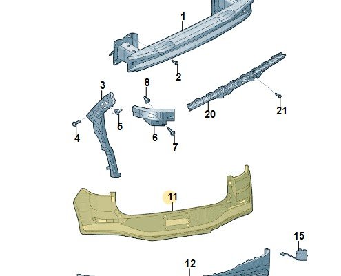 Облицовка бампера, Vw 12G807421