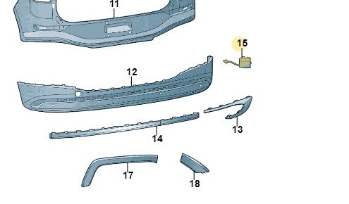 Крышка буксирной проушины серебр. katanasilber, Vw 12G8074412UC