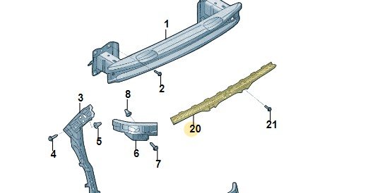 Крепёжная планка, Vw 12G807863