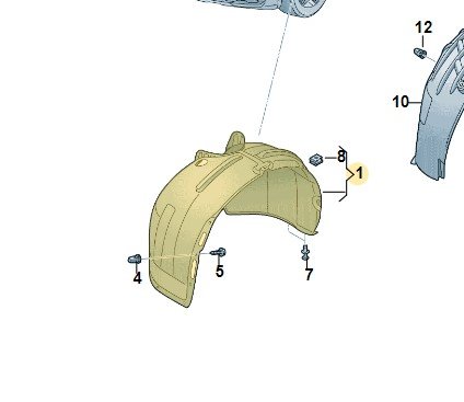 Подкрылок передний, Vw 11A809958