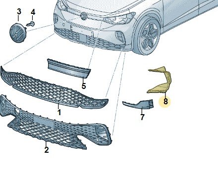 Замыкающая панель, Vw 11G8539509B9