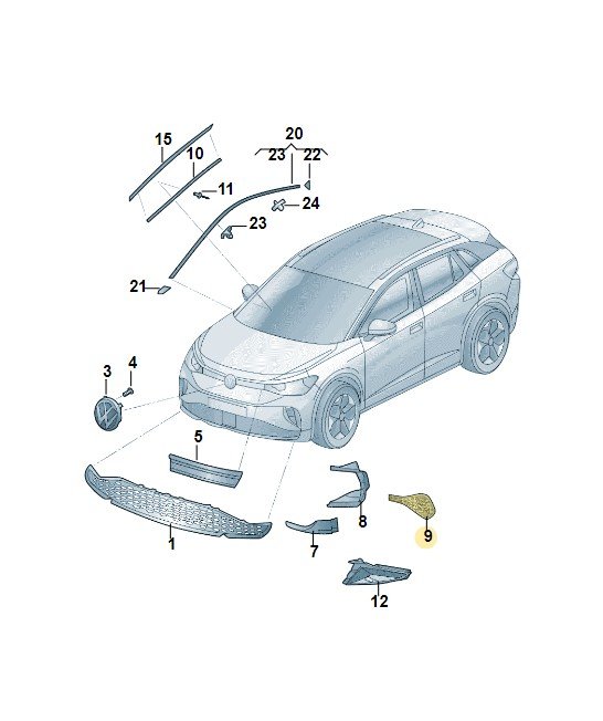 Решётка радиатора чёрный блестящий, Vw 12G8546614NW