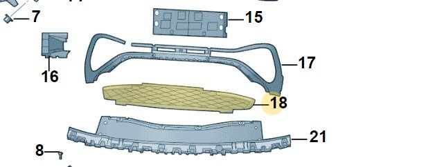 Решётка радиатора черный brillant, Vw 12G853671041