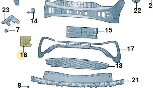 Замыкающая панель чёрный satinschwarz, Vw 12G8539509B9