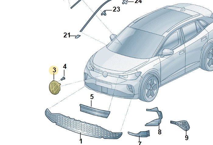 Эмблема vw, Vw 12G853638