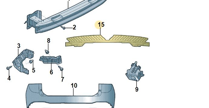 Крепёжная планка, Vw 11D807863