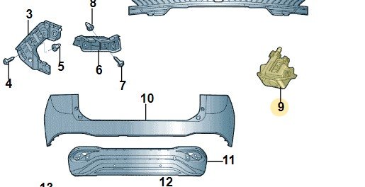 Крепление, Vw 11D807210