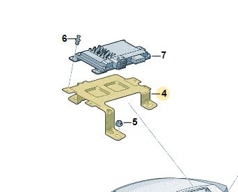 Кронштейн блока управления, Vw 10A972592