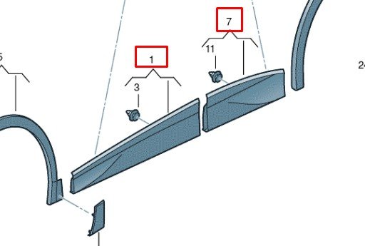 Накладка для двери задн правая чёрный satinschwarz, Vw 11G854950B9B9