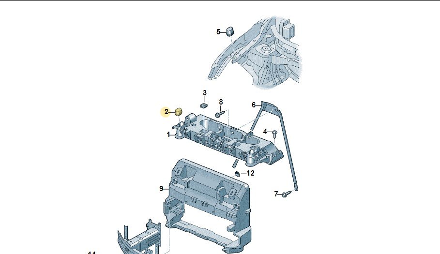 Крепление упора низкое, Vw 11G805367A