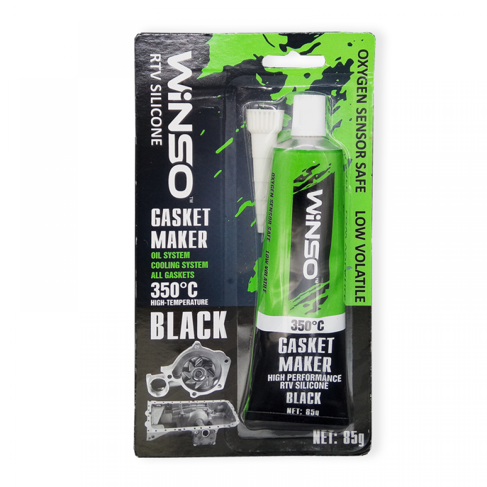 Gasket maker black 85g +350⁰с cиліконовий герметик прокладок професійний чорний  winso, Winso 310300