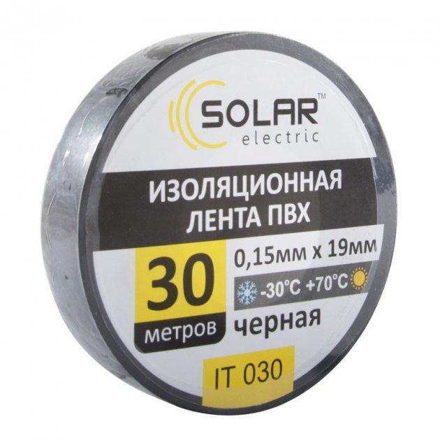 Solar  стрічка ізоляційна пвх , чорна 30м, Solar IT030