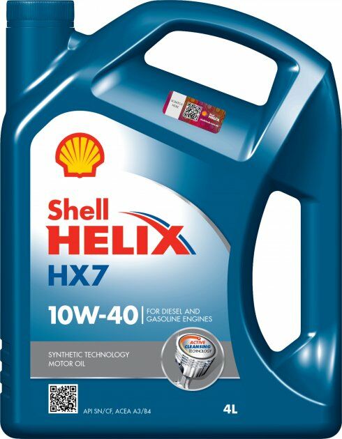 Мастило двигуна Shell Helix HX7 10W40 4L (ACEA A3/B3 A3/B4 MB 229.3 VW 501.01/505.00 RN 0700/0710)