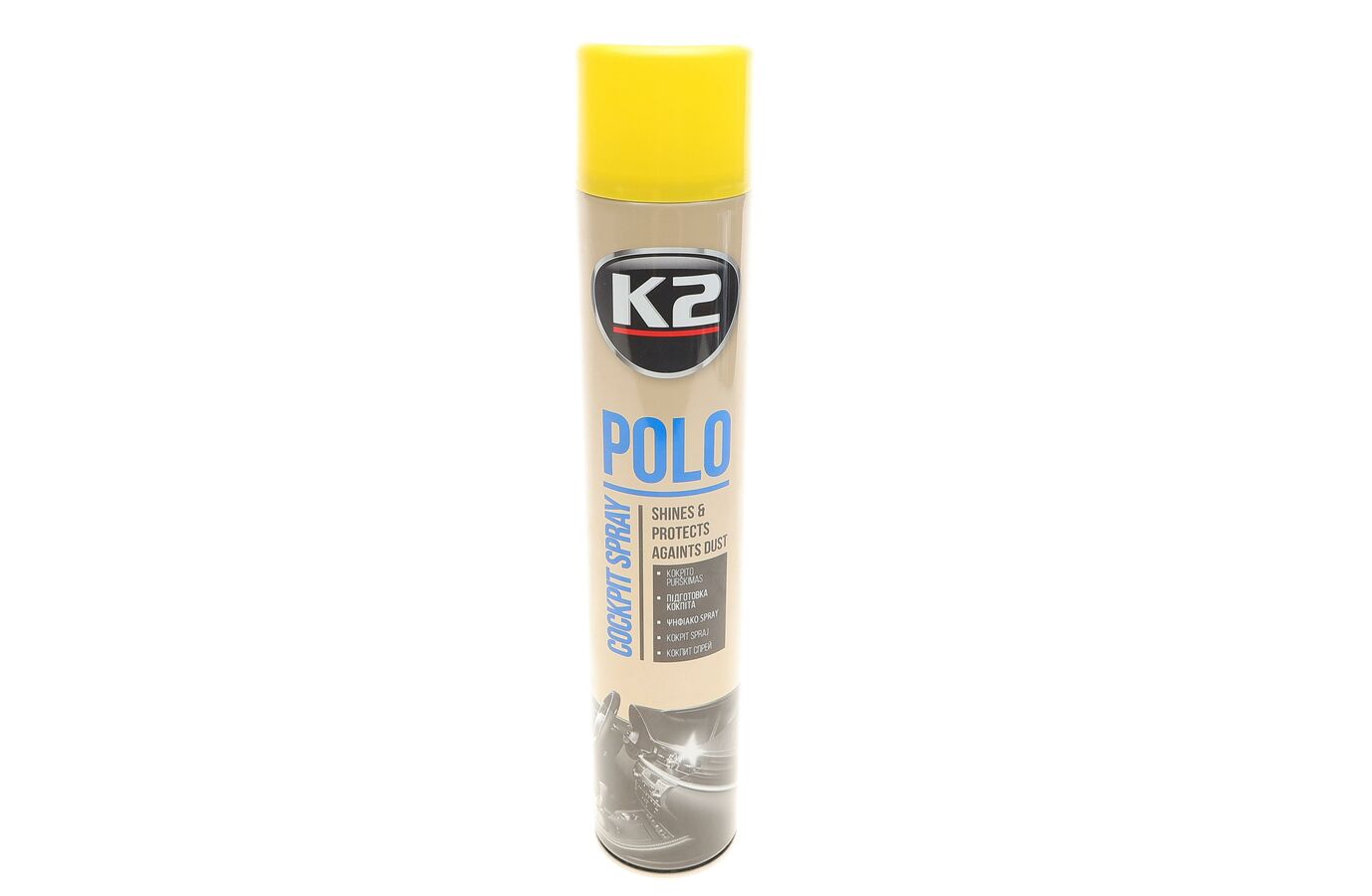 Засіб для чищення пластмаси, POLO COCKPIT SPRAY 750ML LEMON, K2 K407CY1