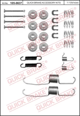 Комплект приладдя, гальмівна колодка, TOYOTA CAMRY, CARINA E, CARINA II, CELICA, COROLLA, COROLLA FX, CORONA, PASEO, STARLET 1.0-2.5 02.83-01.02