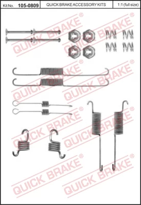 Комплект приладдя, гальмівна колодка, Quick Brake 105-0809