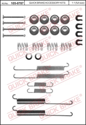 Комплект приладдя, гальмівна колодка, Quick Brake 105-0787