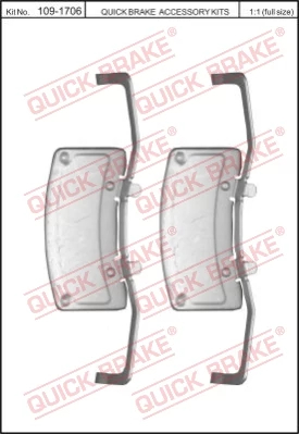 Комплект приладдя, накладка дискового гальма, Quick Brake 109-1706