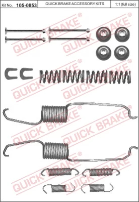 Комплект приладдя, гальмівна колодка, Quick Brake 105-0853