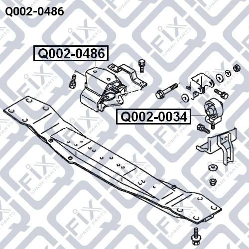 Подушка двигуна задня акпп, Q-Fix Q002-0486